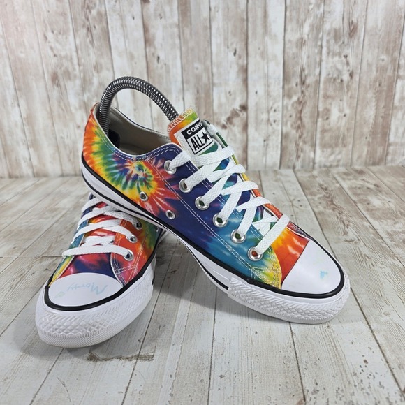 Converse Chuck Taylor All Star Low Top Rainbow Tie Dye Sneakers Womens 7.5 - Picture 6 of 8